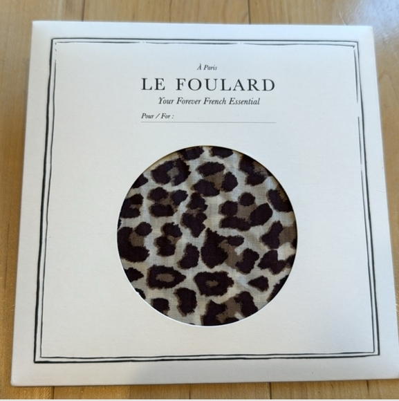 Sezane Leopard Print Scarf - Brown and Cream - Picture 2 of 3